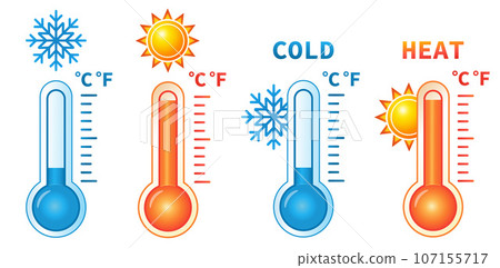 Thermometer with high and low temperature Vector Image