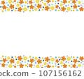 Scandinavian style small floral obi frame illustration design (orange) 107156162