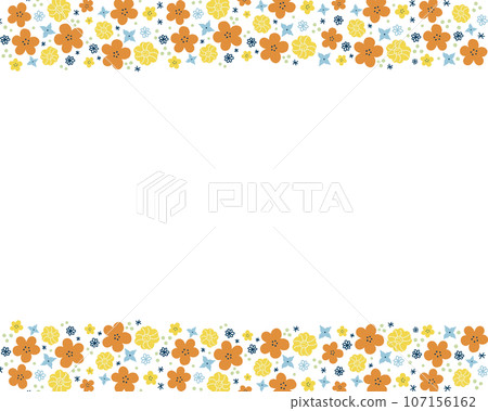 Scandinavian style small floral obi frame illustration design (orange) Scandinavian style small floral obi frame illustration design (orange) 107156162