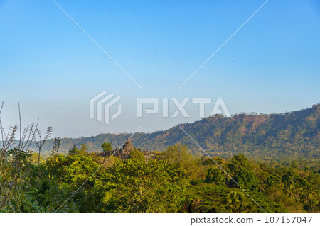 Borobudur Temple seen from Dagi Hill (Java Island, Indonesia) Borobudur Temple seen from Dagi Hill (Java Island, Indonesia) 107157047