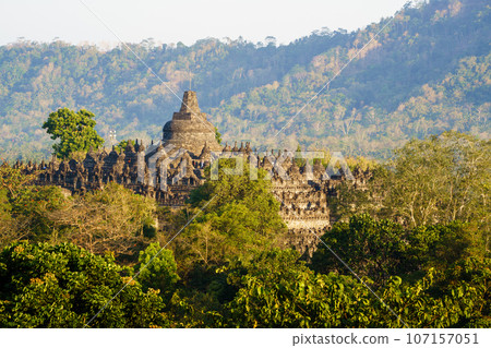 從達吉山(印尼爪哇島)看到的婆羅浮屠寺 從達吉山(印尼爪哇島)看到的婆羅浮屠寺 107157051