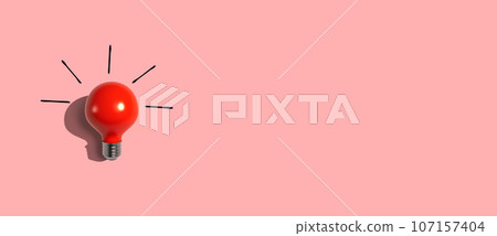 Red light bulb - flat lay 107157404