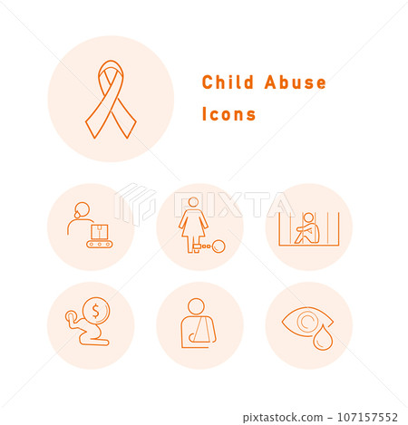 Child abuse prevention color icon set 107157552