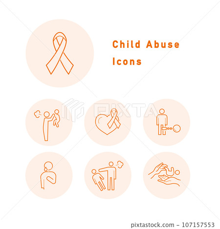 Child abuse prevention color icon set 107157553