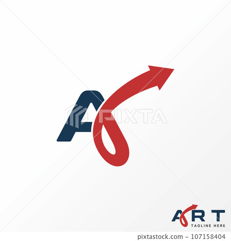 Logo design graphic concept creative abstract premium vector stock letter initial A font up arrow right. Related to monogram typography fasted purpose 107158404