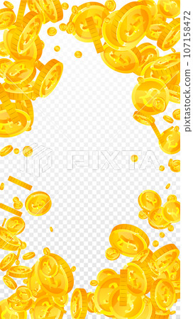 British pound coins falling. Scattered gold GBP coins. United Kingdom money. Jackpot wealth or success concept. Vector illustration. British pound coins falling. Scattered gold GBP coins. United Kingdom money. Jackpot wealth or success concept. Vector illustration. 107158472