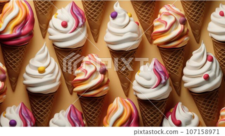 seamless pattern with ice cream 107158971