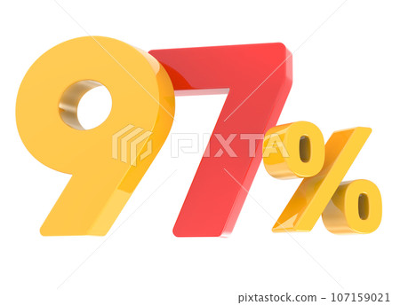 3d rendering gold metal number 107159021