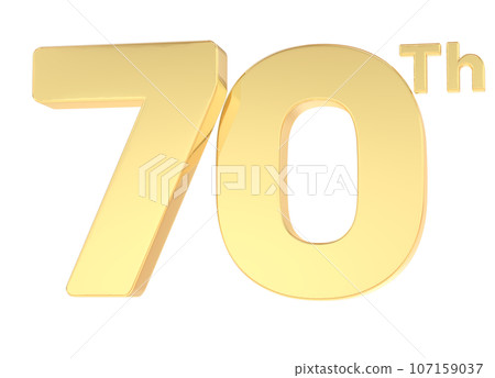 3d rendering gold metal number 107159037