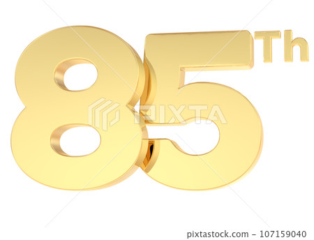 3d rendering gold metal number 107159040