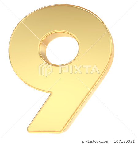 3d rendering gold metal number 3d rendering gold metal number 107159051