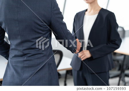 商人和女商人握手 商人和女商人握手 107159393