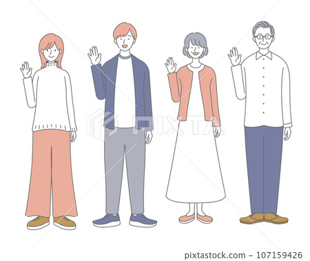 Illustration of 4 people of all ages and gender 107159426