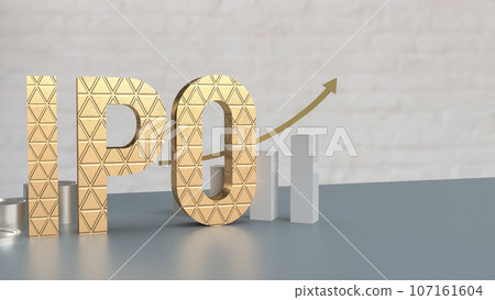 The gold ipo on table for Business concept 3d rendering 107161604