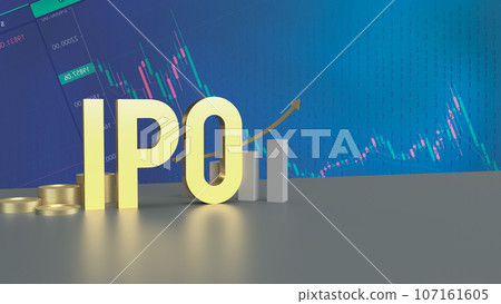 The gold ipo on chart background for Business concept 3d rendering The gold ipo on chart background for Business concept 3d rendering 107161605