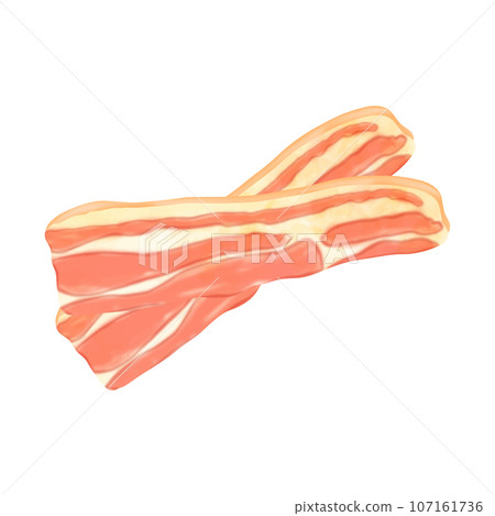 Bacon two slices food illustration Bacon two slices food illustration 107161736