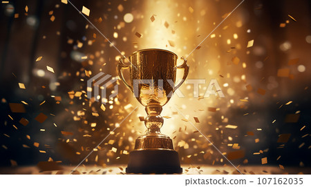 獲勝獎盃和五彩紙屑在空中跳舞生成人工智慧 107162035