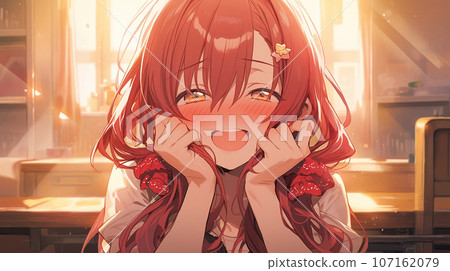 Girls chatting across the desk after school Girls chatting across the desk after school 107162079