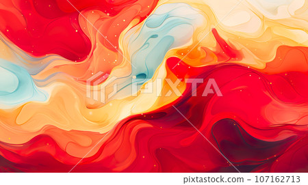 Abstract background of flame-like waves based on red "AI generated image" 107162713
