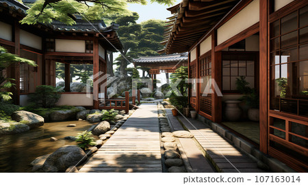 日式建築走廊“AI生成圖像” 107163014