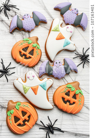 Multicolored Halloween homemade cookies Multicolored Halloween homemade cookies 107163401