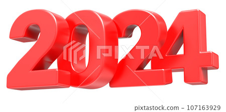 2024 number 3d render 107163929