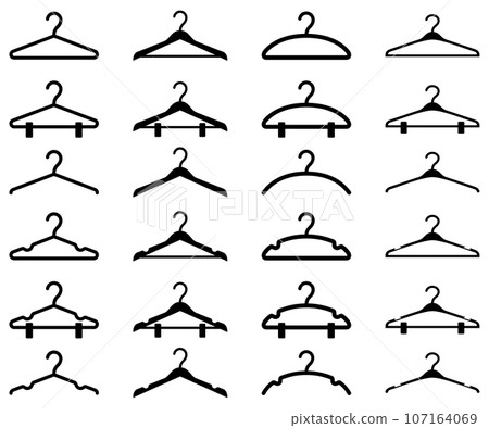 單色衣架的向量插圖集 單色衣架的向量插圖集 107164069