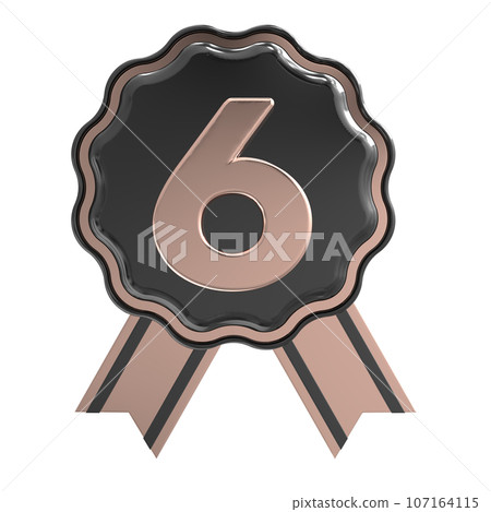 3d rendering gold metal number 107164115