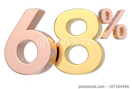 3d rendering gold metal number 107164468