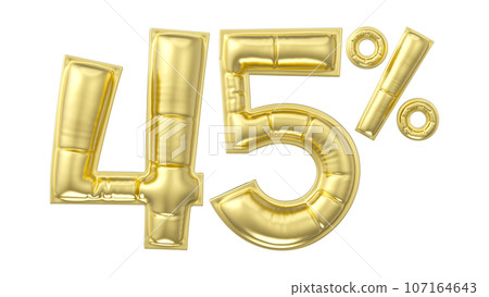 3d rendering gold metal number 107164643