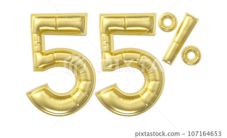 3d rendering gold metal number 107164653