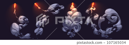 Set of rockets flying with smoke trail Set of rockets flying with smoke trail 107165034