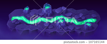 Volcano island map for game level interface Volcano island map for game level interface 107165144