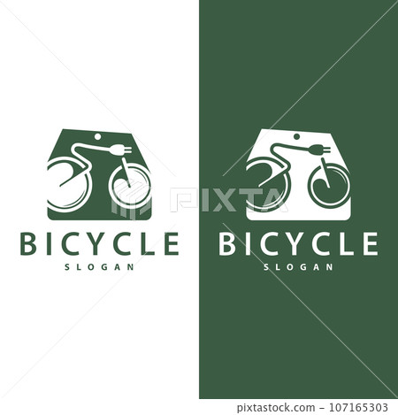 Bicycle Logo Design Template Minimalist Illustration 107165303