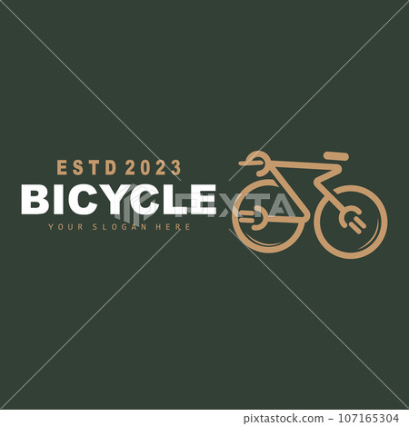 Bicycle Logo Design Template Minimalist Illustration 107165304