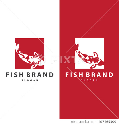 Koi Fish Logo Simple Design Vector Illustration Koi Fish Logo Simple Design Vector Illustration 107165309