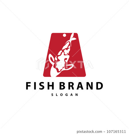 Koi Fish Logo Simple Design Vector Illustration Koi Fish Logo Simple Design Vector Illustration 107165311