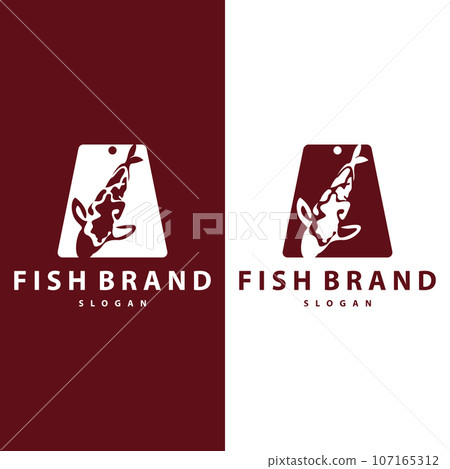 Koi Fish Logo Simple Design Vector Illustration Koi Fish Logo Simple Design Vector Illustration 107165312