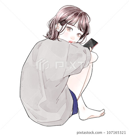 Woman sitting 107165321