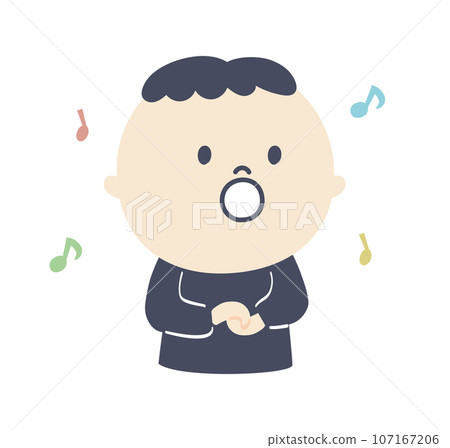 Illustration of a singing boy 107167206