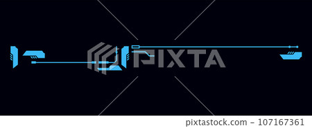 Futuristic frame for interface game, vector digital line border segment simulator on dark, abstract virtual tech element Futuristic frame for interface game, vector digital line border segment simulator on dark, abstract virtual tech element 107167361