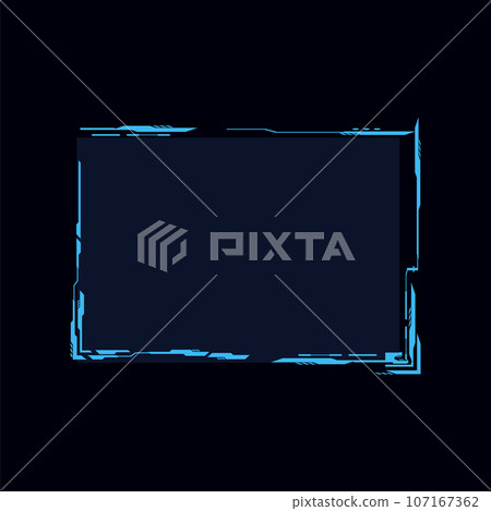 Futuristic frame, vector illustration for web design isolated on black. Futuristic frame, vector illustration for web design isolated on black. 107167362