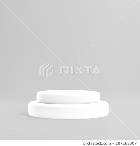 Realistic white round podium for product presentation 3D style Realistic white round podium for product presentation 3D style 107168307