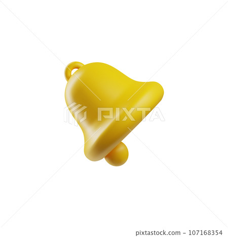 Ringing bell, cute 3d vector illustration isolated on white background. 107168354