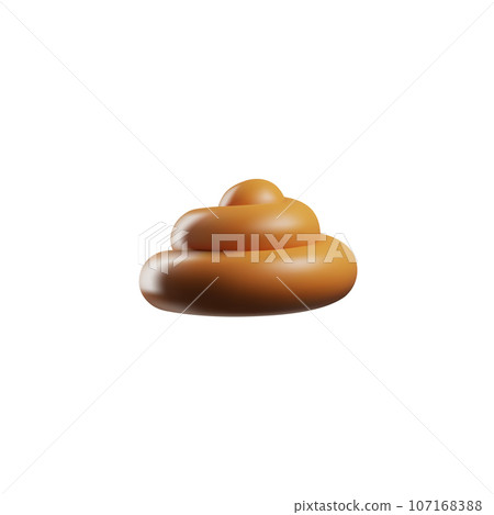 Shiny poop pile in cute 3d style, vector illustration isolated on white background. Shiny poop pile in cute 3d style, vector illustration isolated on white background. 107168388