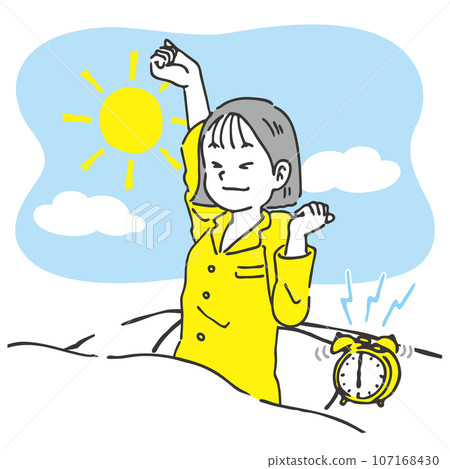 早上醒來神清氣爽的女人,手寫風格,2 種顏色 早上醒來神清氣爽的女人,手寫風格,2 種顏色 107168430