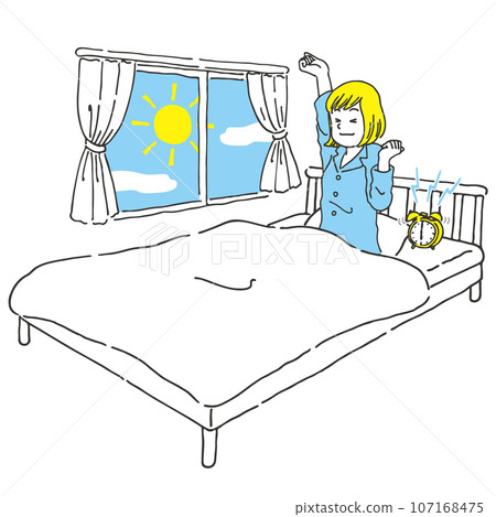 早上醒來神清氣爽的女人,手寫風格,2 種顏色 早上醒來神清氣爽的女人,手寫風格,2 種顏色 107168475