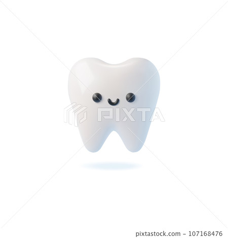 3D realistic happy white tooth, good dental health conditions, vector cute smiling tooth render character, dentistry 3D realistic happy white tooth, good dental health conditions, vector cute smiling tooth render character, dentistry 107168476