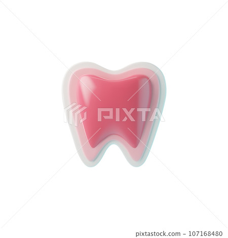 Tooth structure in section realistic rendered icon vector illustration isolated. 107168480