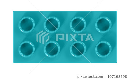 Marine Blue Lego Block Isolated on a White Background. Close Up View of a Plastic Children Game Brick for Constructors, Top View. High Quality 3D Rendering with a Work Path. 8K Ultra HD, 7680x4320 Marine Blue Lego Block Isolated on a White Background. Close Up View of a Plastic Children Game Brick for Constructors, Top View. High Quality 3D Rendering with a Work Path. 8K Ultra HD, 7680x4320 107168598